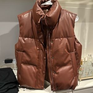 Faux leather vest